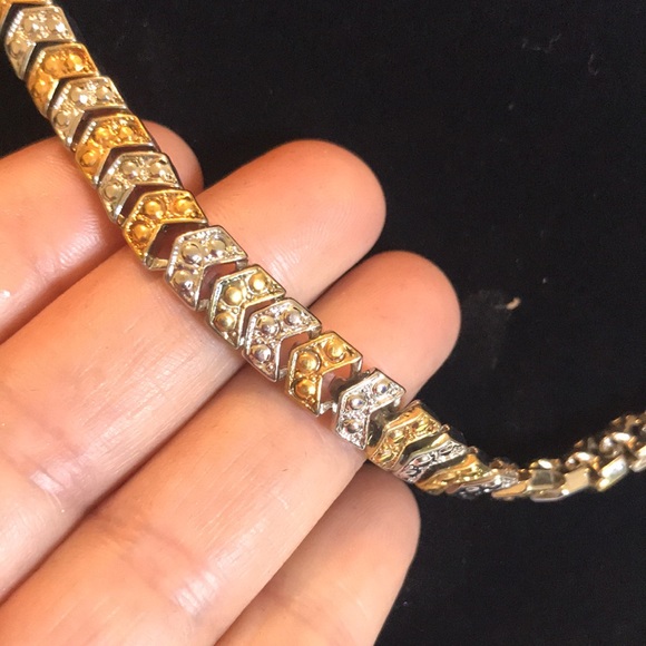 BIJOUX TERNER NECKLACE EARRINGS SET GOLD/SILVER - Picture 3 of 6